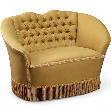 Tufted sofa with fabric upholstery, 20th century