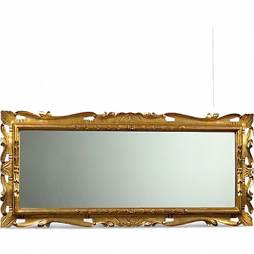 Carved and gilded fir wood mirror, 20th century