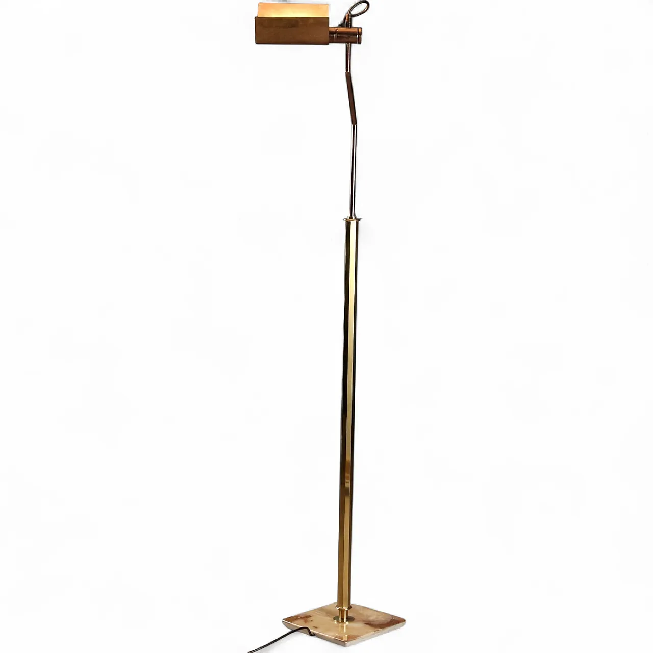 Floor lamp with marble base and brass structure, 20th century 11