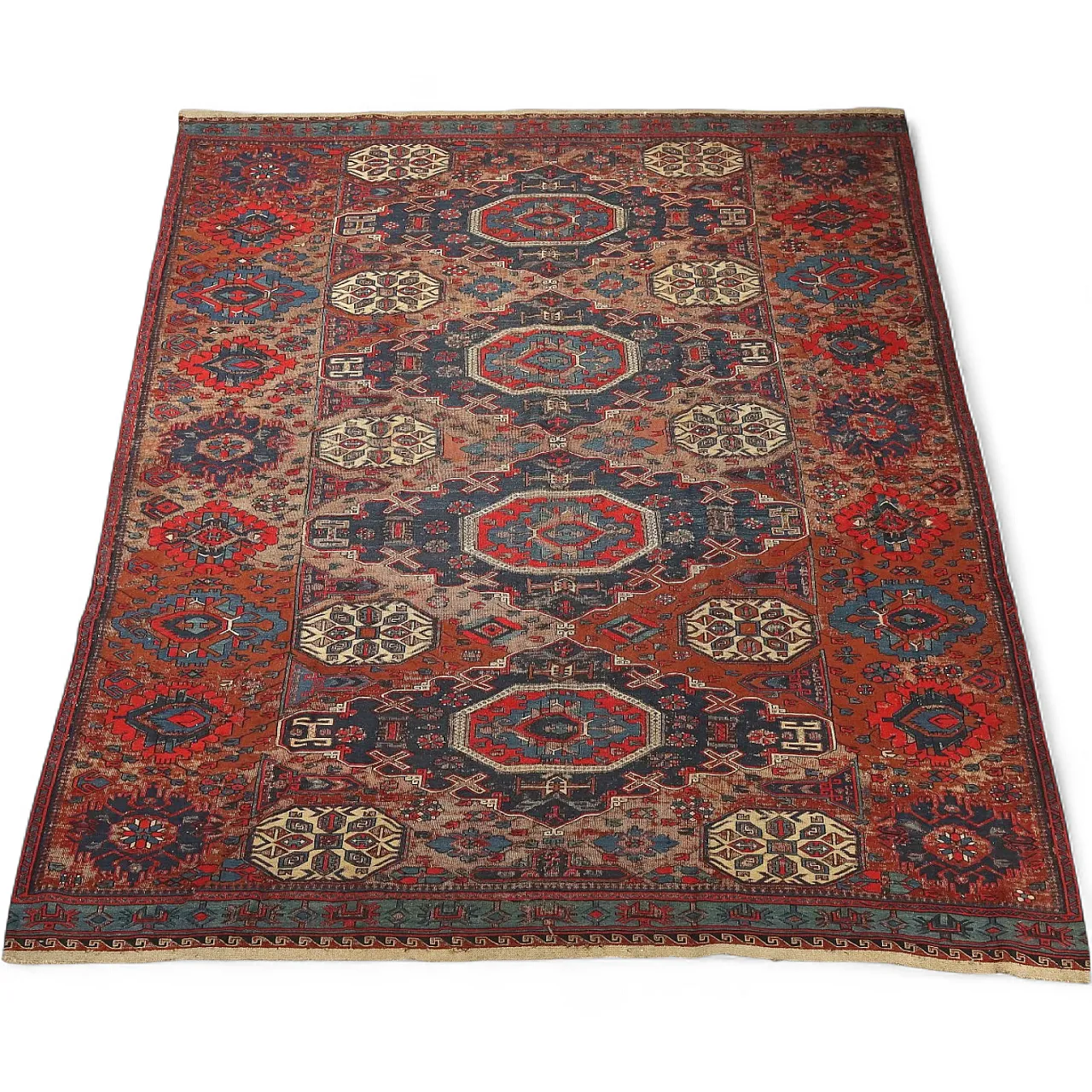 Sumak wool rug, fine weave, handmade, 20th century 8