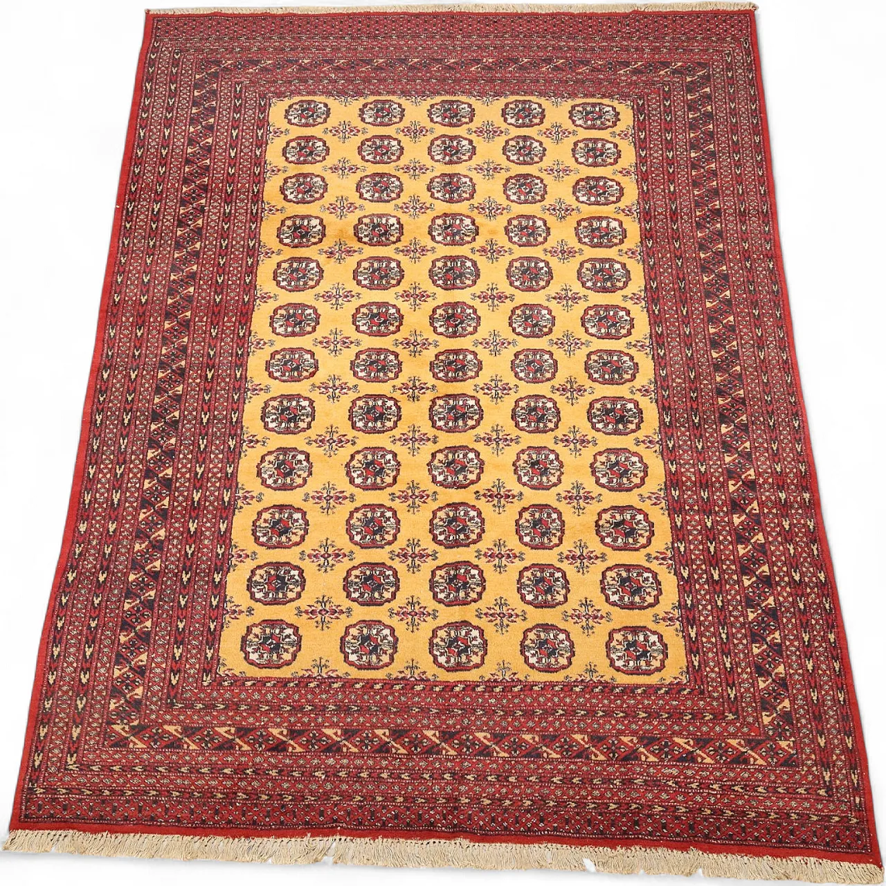 Bokhara rug in cotton and wool, fine weave, handmade, 20th century 9