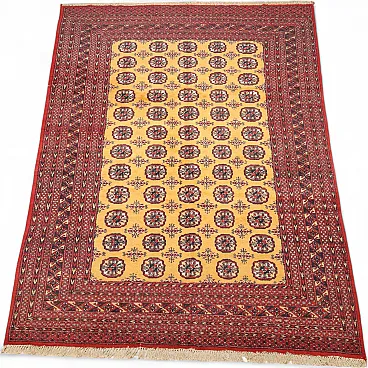 Bokhara rug in cotton and wool, fine weave, handmade, 20th century