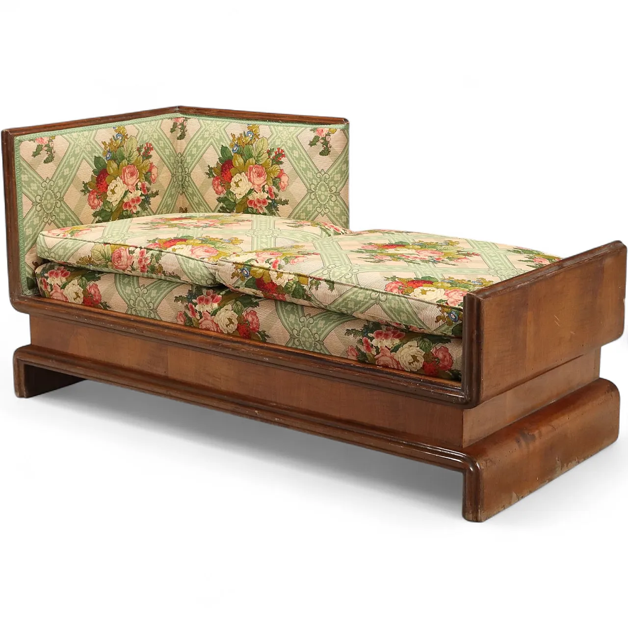 Art Deco sofa in walnut and walnut frame, late 20th century 11