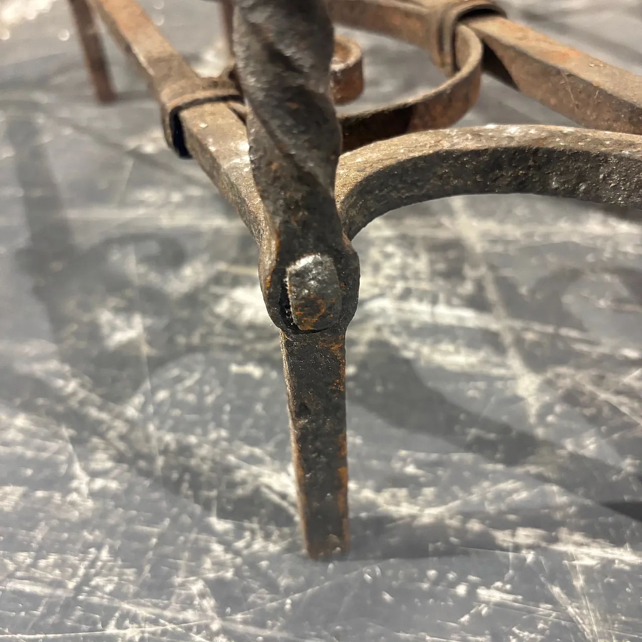 Pair of wrought iron andirons, 19th century 9