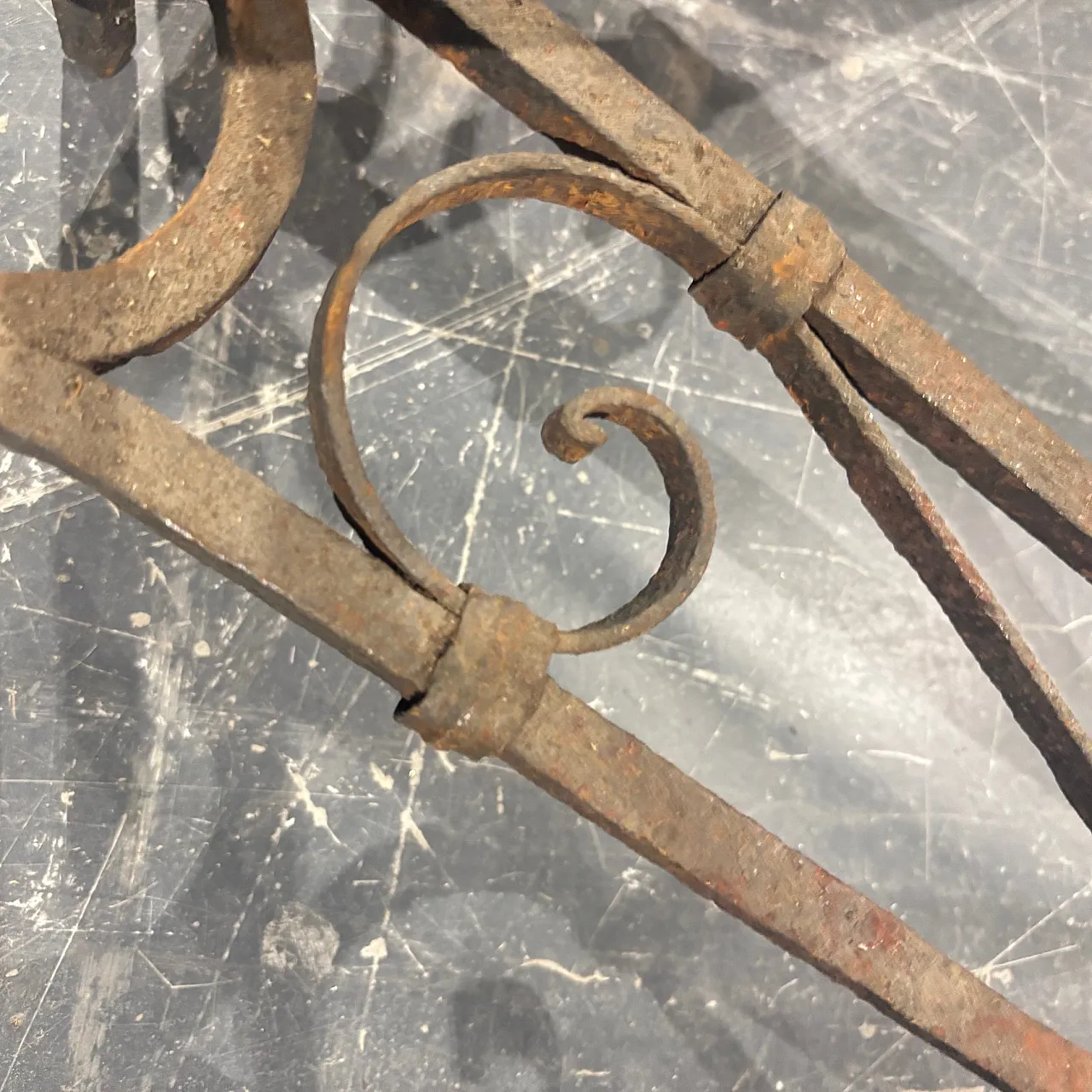 Pair of wrought iron andirons, 19th century 15