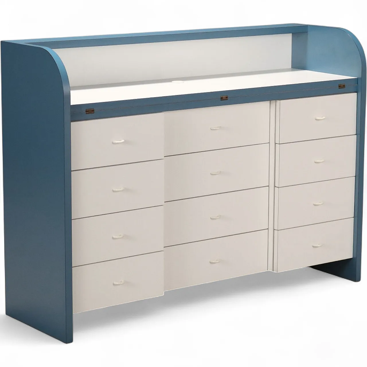 Wooden cabinet with drawers and extendable drop-leaf top, 20th century 11