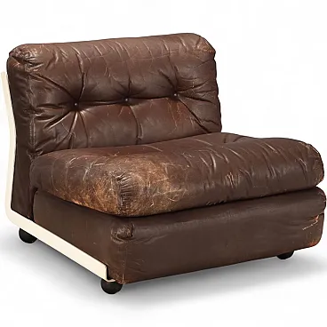 Amanta armchair in plastic, foam, and leather, 20th century