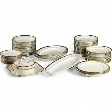 White porcelain tableware with gold trim, 19th century
