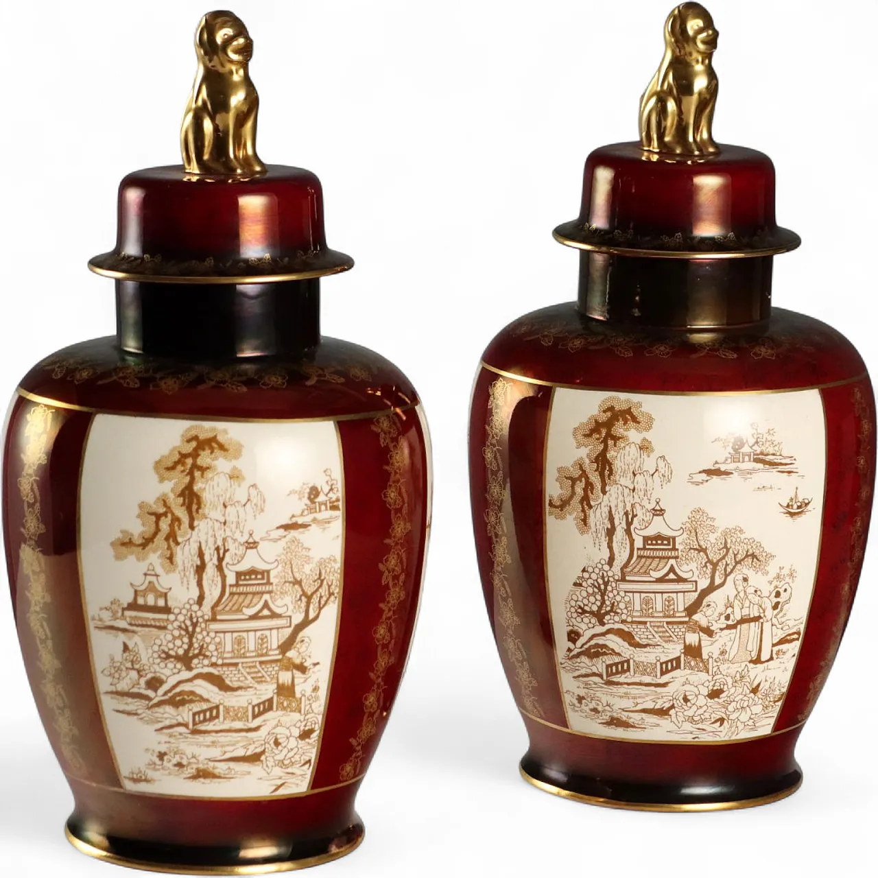 Pair of ceramic urn-shaped vases, 20th century 11