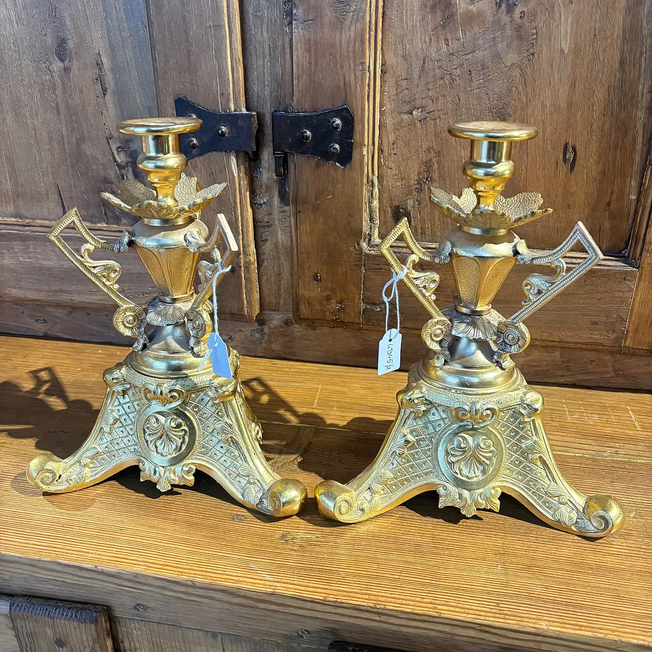 Pair of Zechino L. Filippo gold candelabra, 1850 1