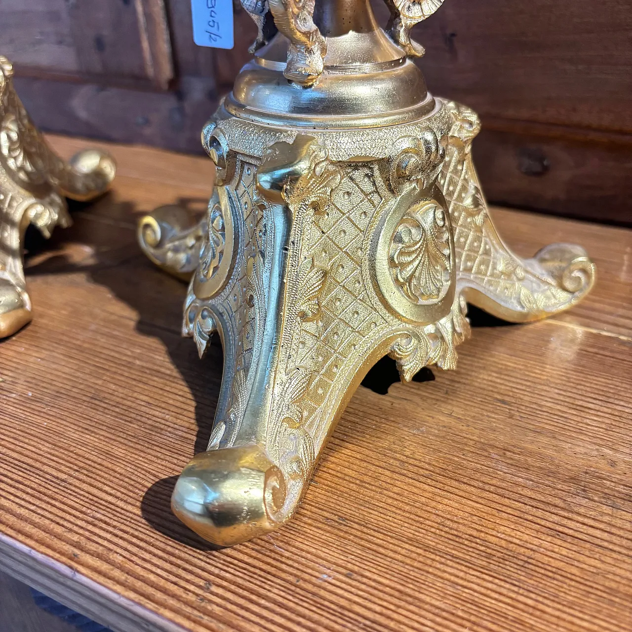 Pair of Zechino L. Filippo gold candelabra, 1850 4