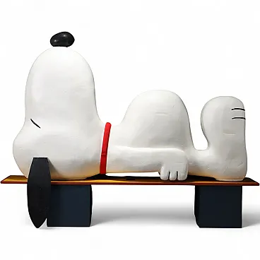 Giant Snoopy in white lacquered polystyrene and iron, 20th century
