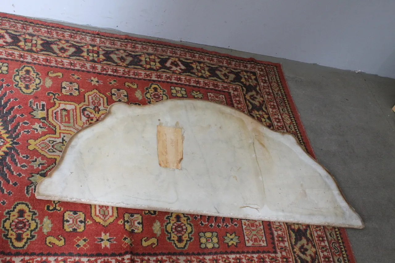 Console with mirror Umbria. Carrara marble top,  19th century 2