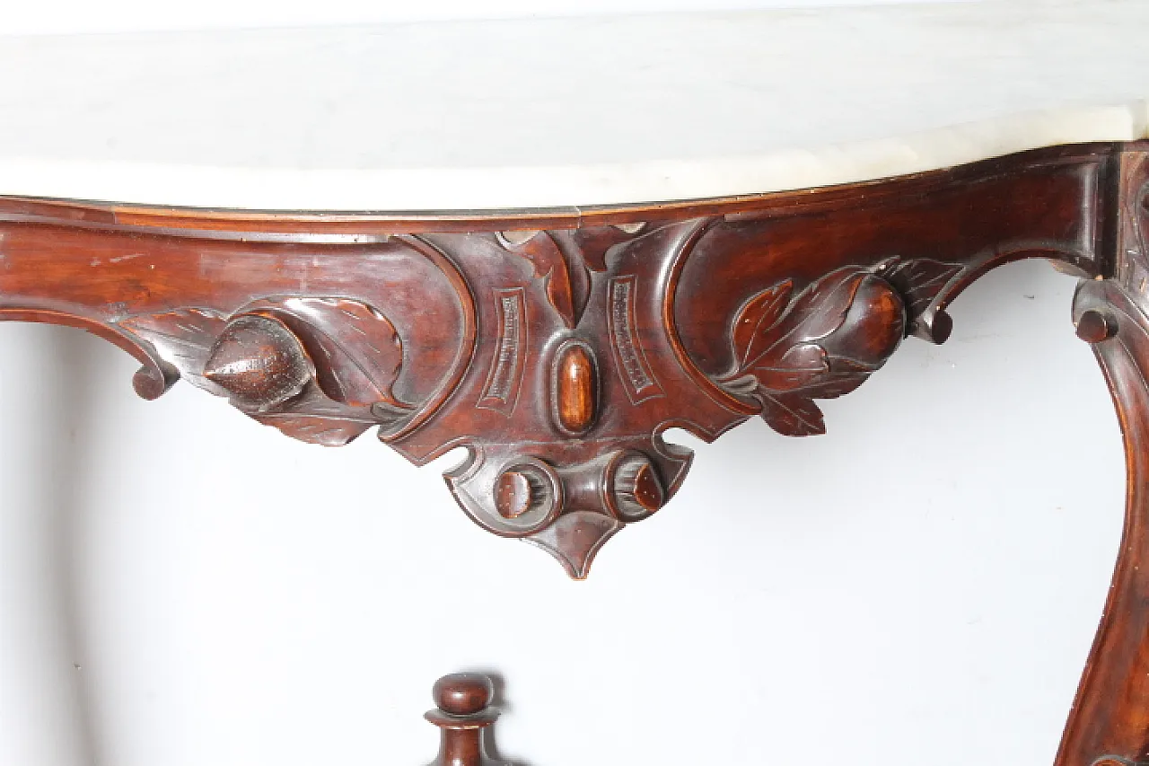 Console with mirror Umbria. Carrara marble top,  19th century 7