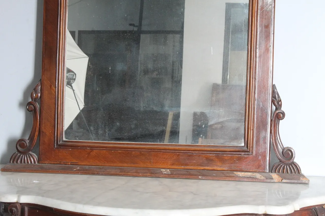 Console with mirror Umbria. Carrara marble top,  19th century 12