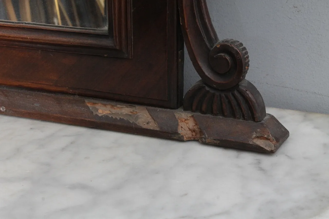 Console with mirror Umbria. Carrara marble top,  19th century 13