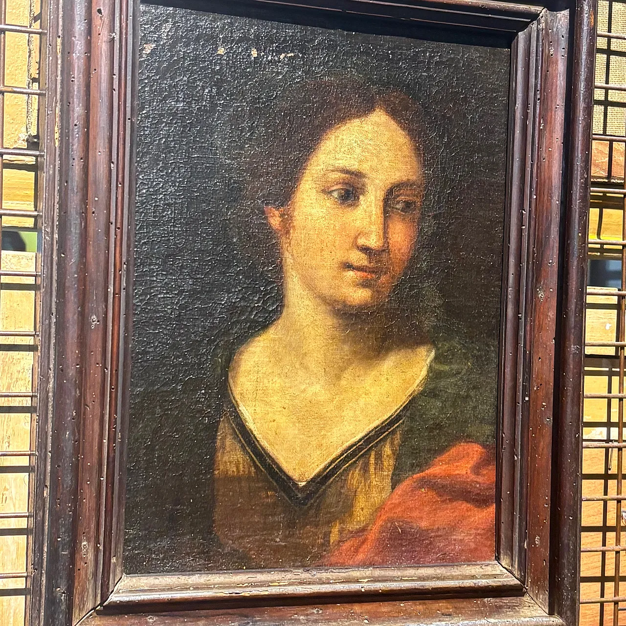 Painting of female face with contemporary frame, 17th century 2