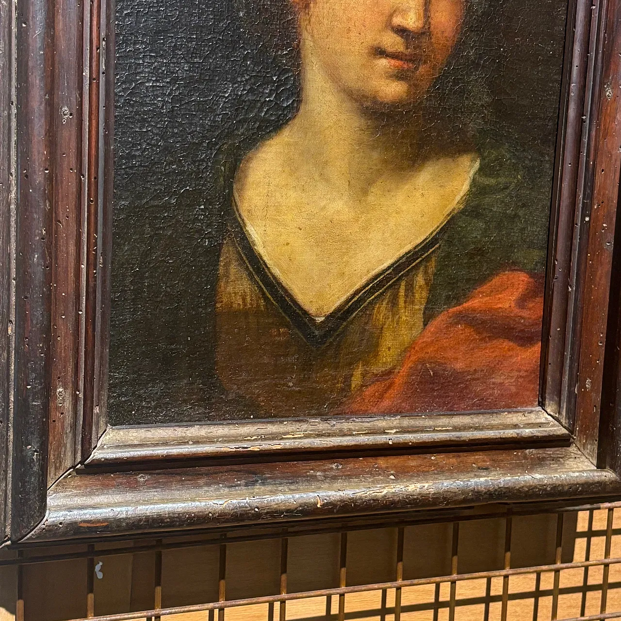 Painting of female face with contemporary frame, 17th century 4