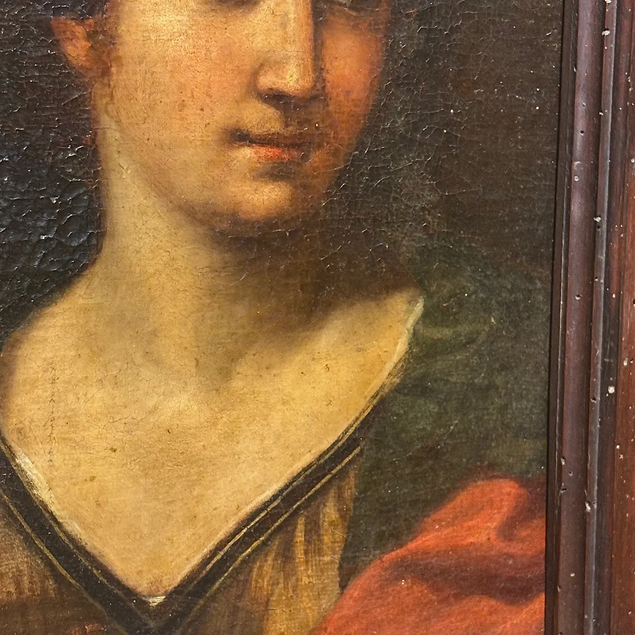 Painting of female face with contemporary frame, 17th century 6