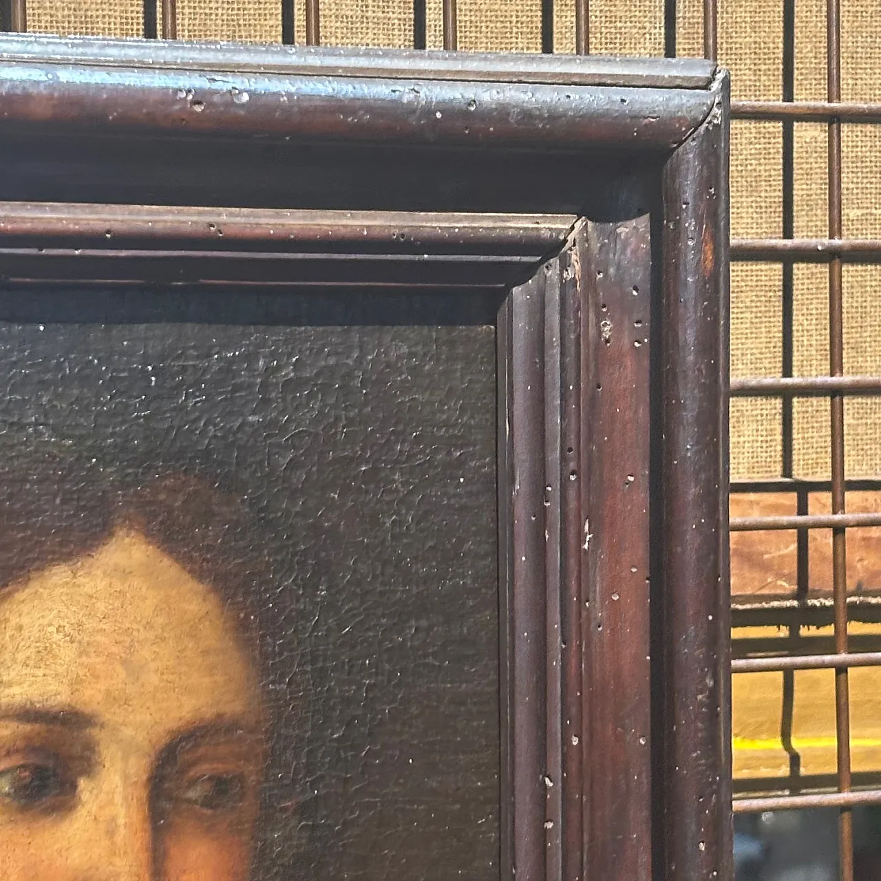 Painting of female face with contemporary frame, 17th century 7