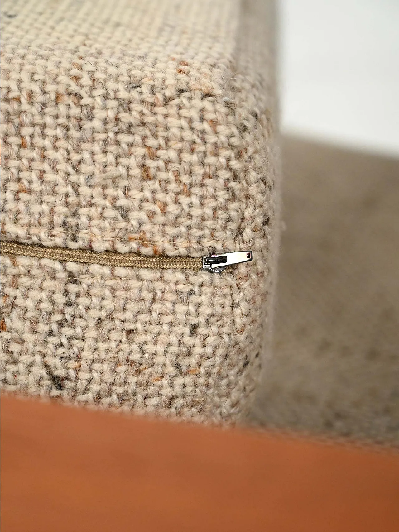 Pair of Danish armchairs with beige cushions, 1950s 8