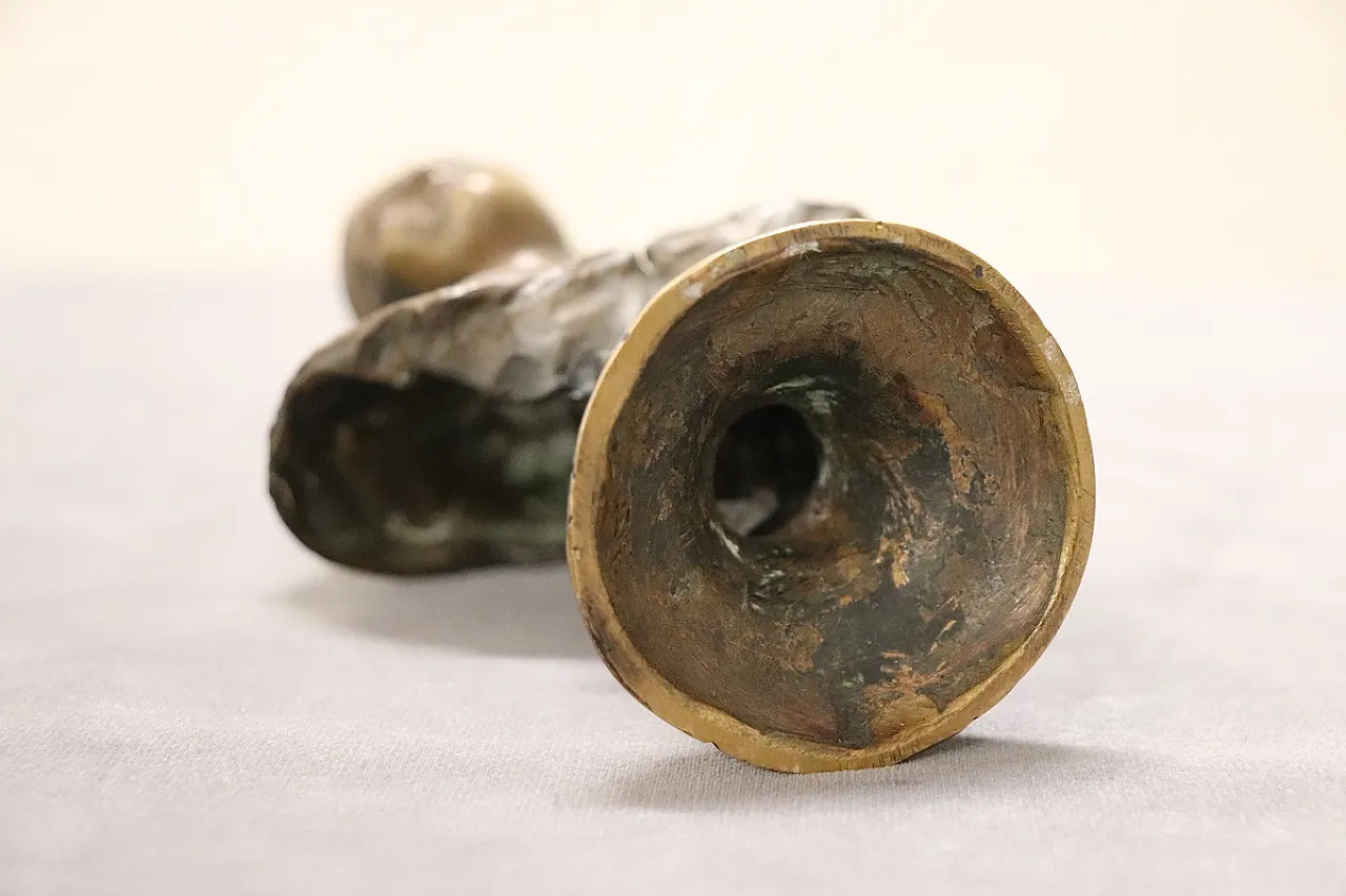 Piccolo busto di giovane donna in bronzo, firma Gemito 9