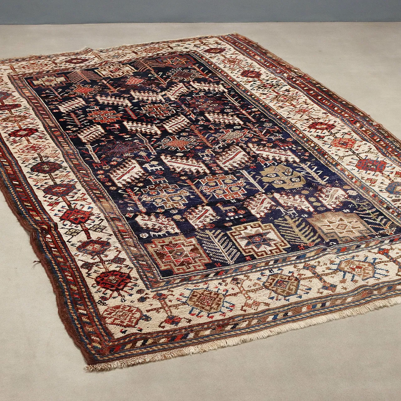 Shiraz wool carpet, large knot, handmade, 20th century 1