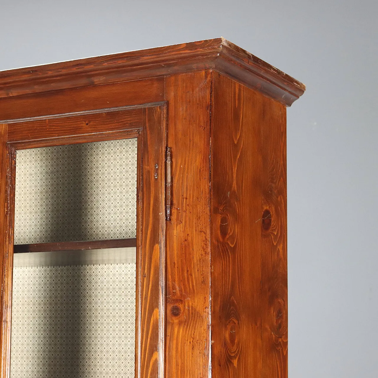 Bookcase in walnut-stained fir and glass, late 19th century 5
