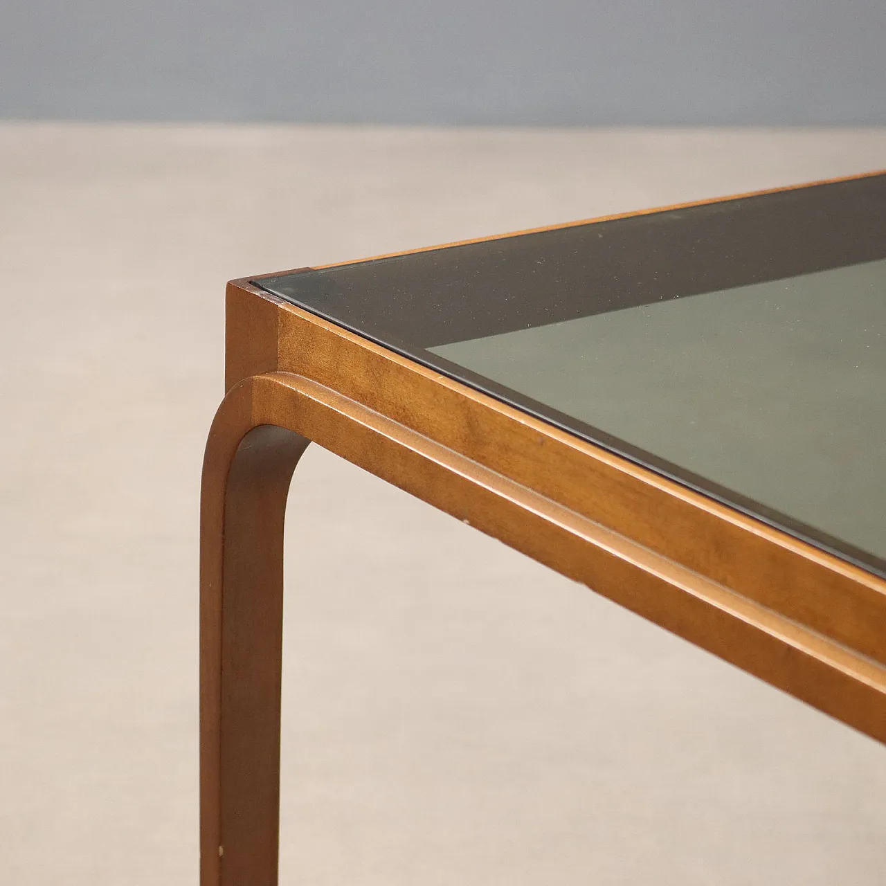 Structure in stained beech wood and smoked glass top, 20th century 4