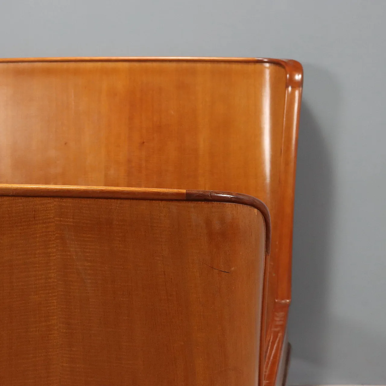 Mahogany veneer double bed, 20th century 5