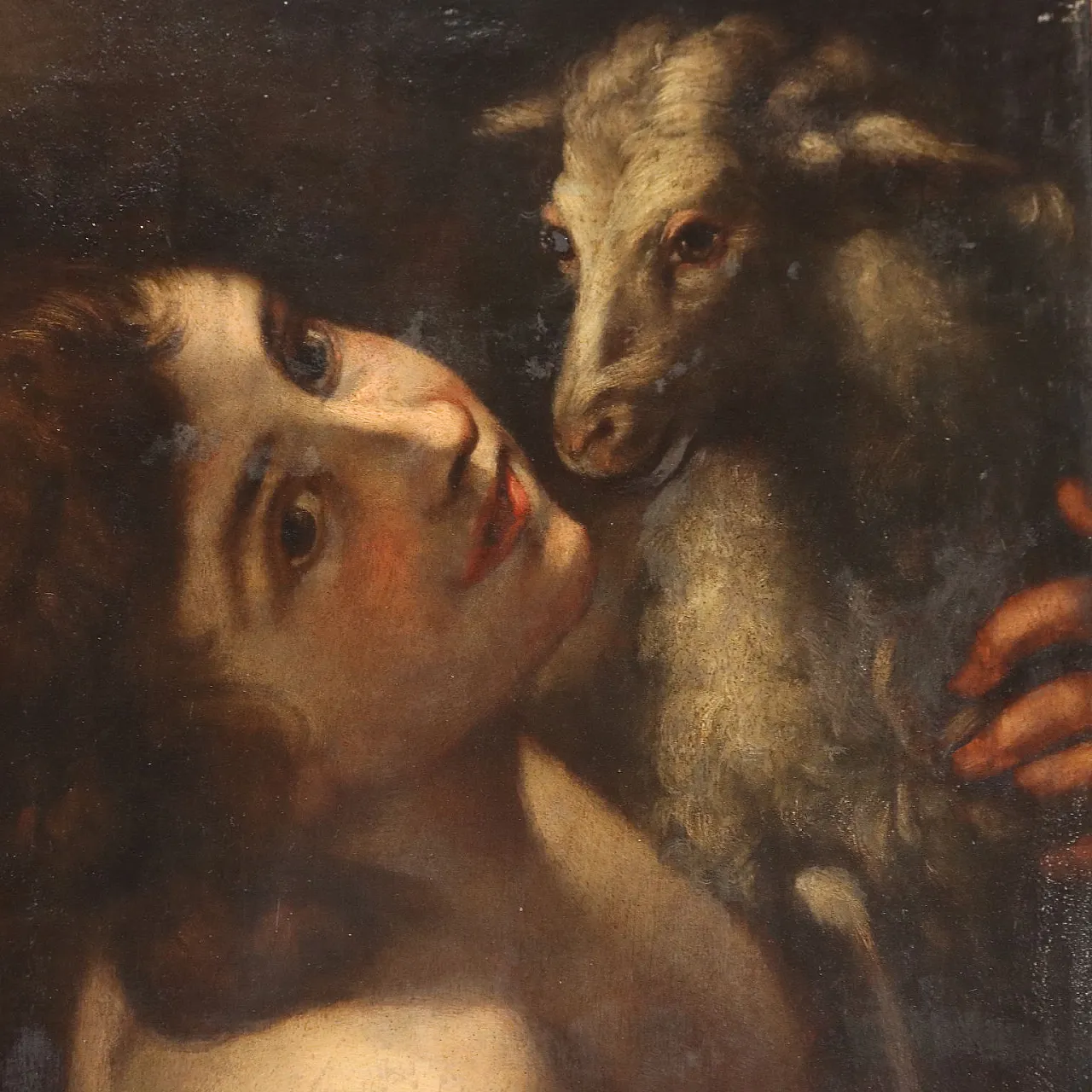 Saint John the Baptist, oil on panel, 18th century 3