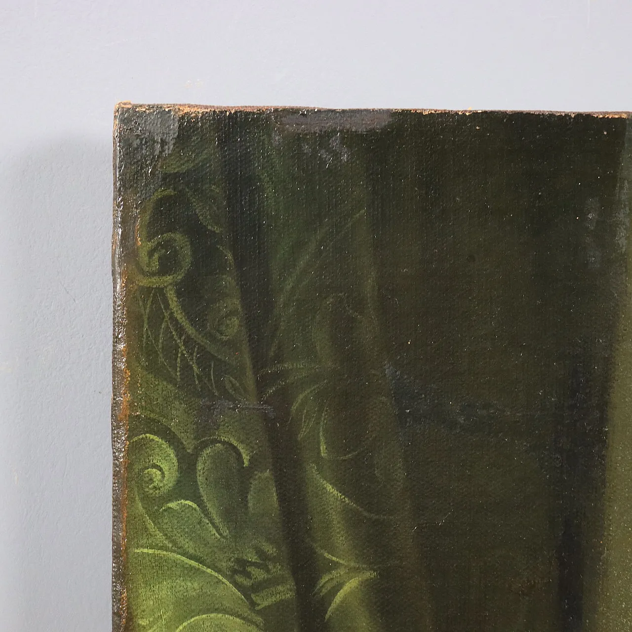 Lady seated in an armchair, oil on canvas, Italian school,19th century 9