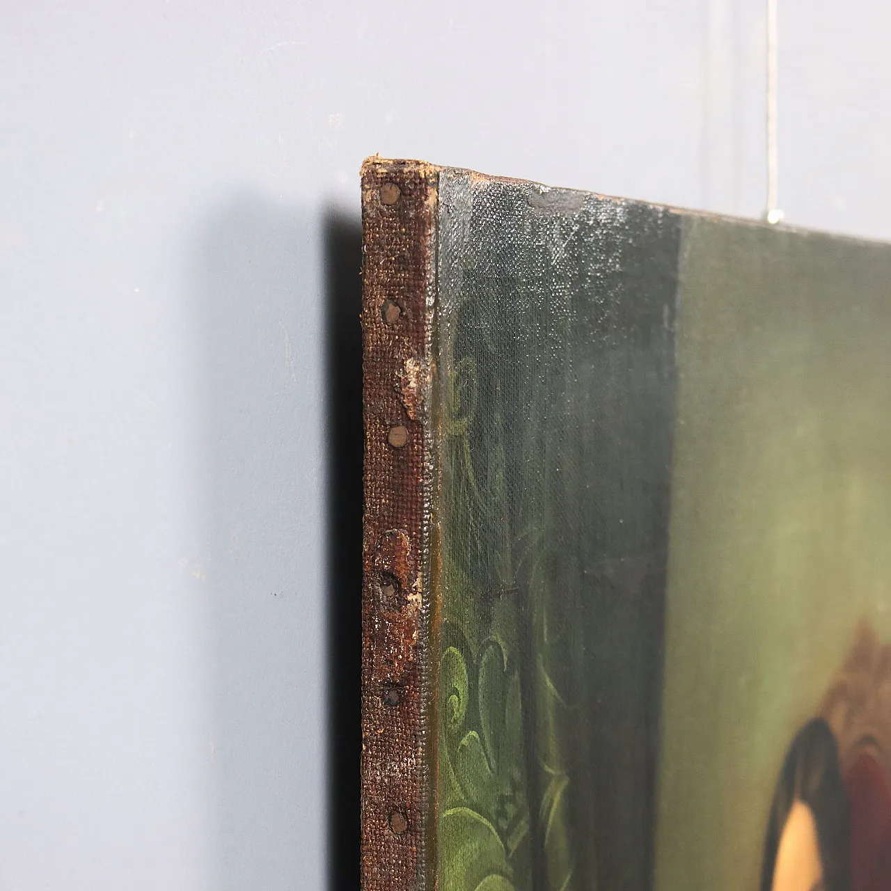 Lady seated in an armchair, oil on canvas, Italian school,19th century 10