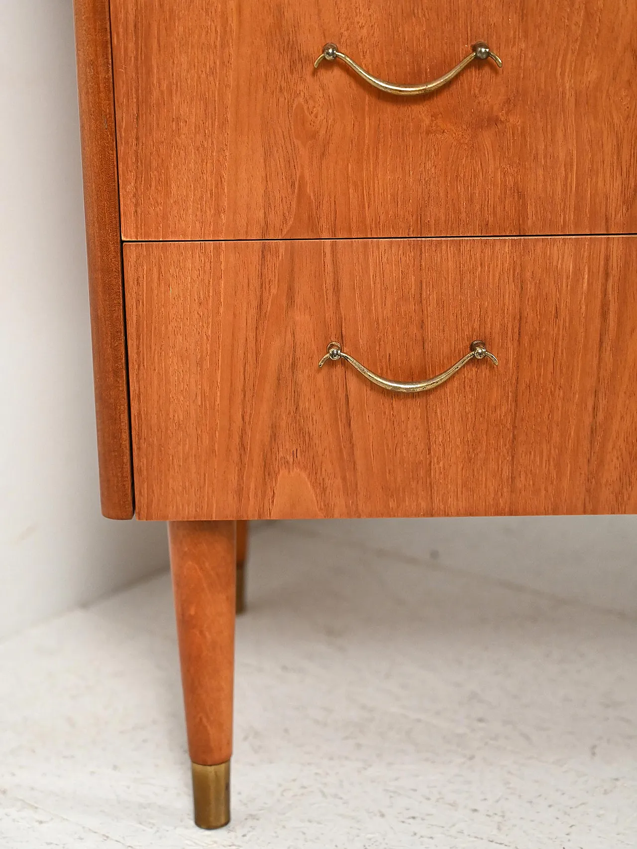 Scandinavian chest of drawers in teak with brass inserts, 1950s 6