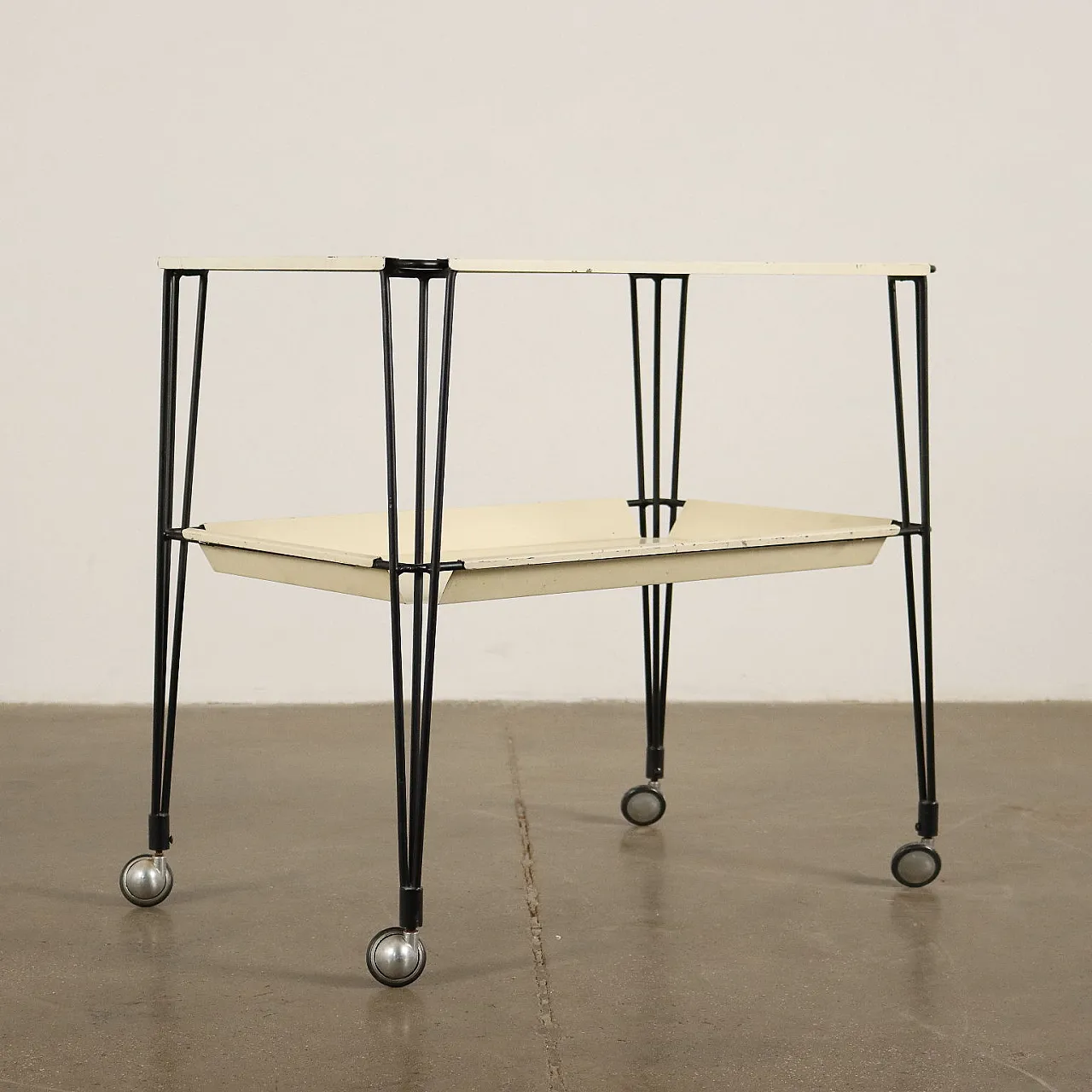 Serving trolley in metal, 1960s 8