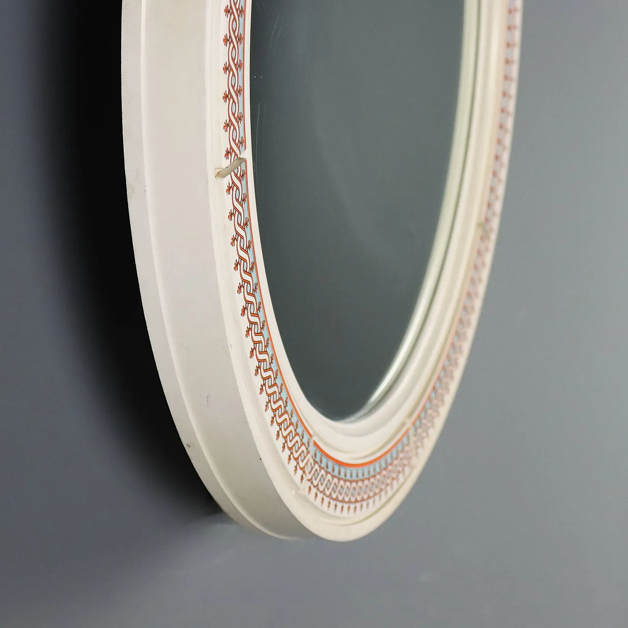 Specchio da parete rotondo con cornice in plastica, '900 7