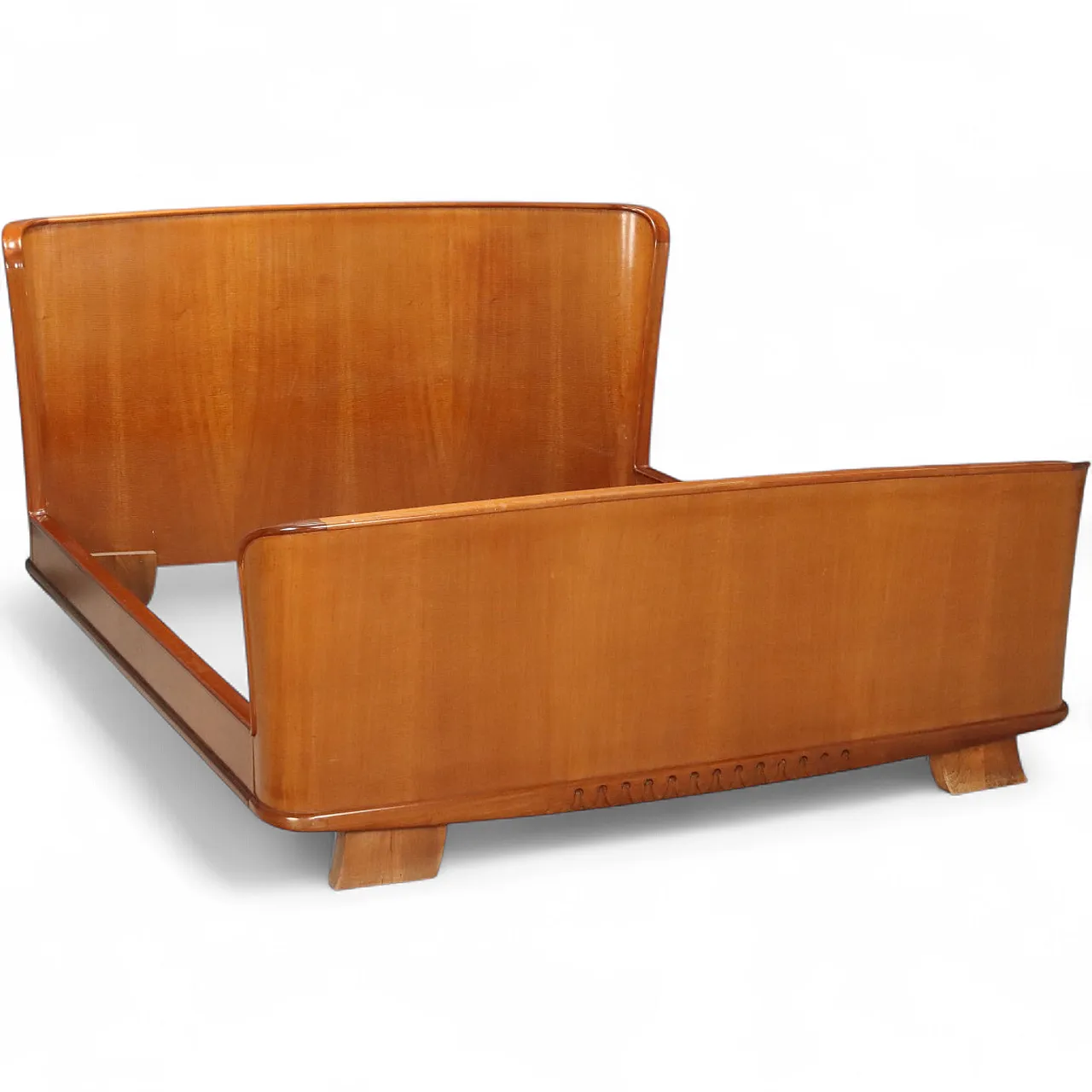 Mahogany veneer double bed, 20th century 11