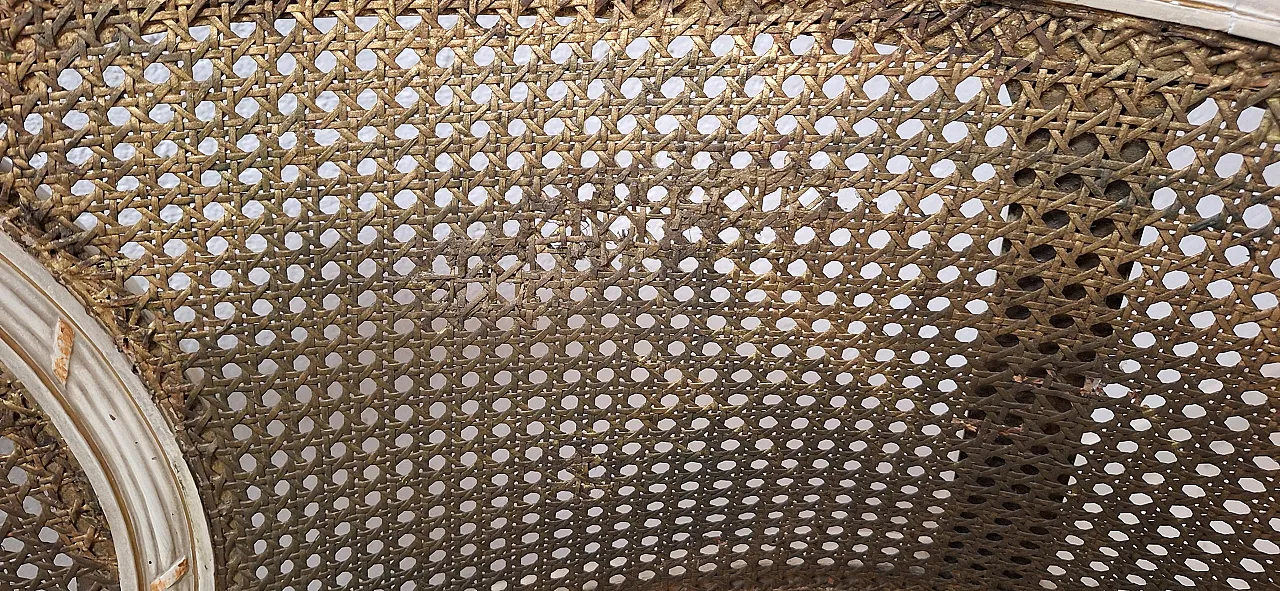 Vienna straw Louis XVI style curved bench, 19th century 11