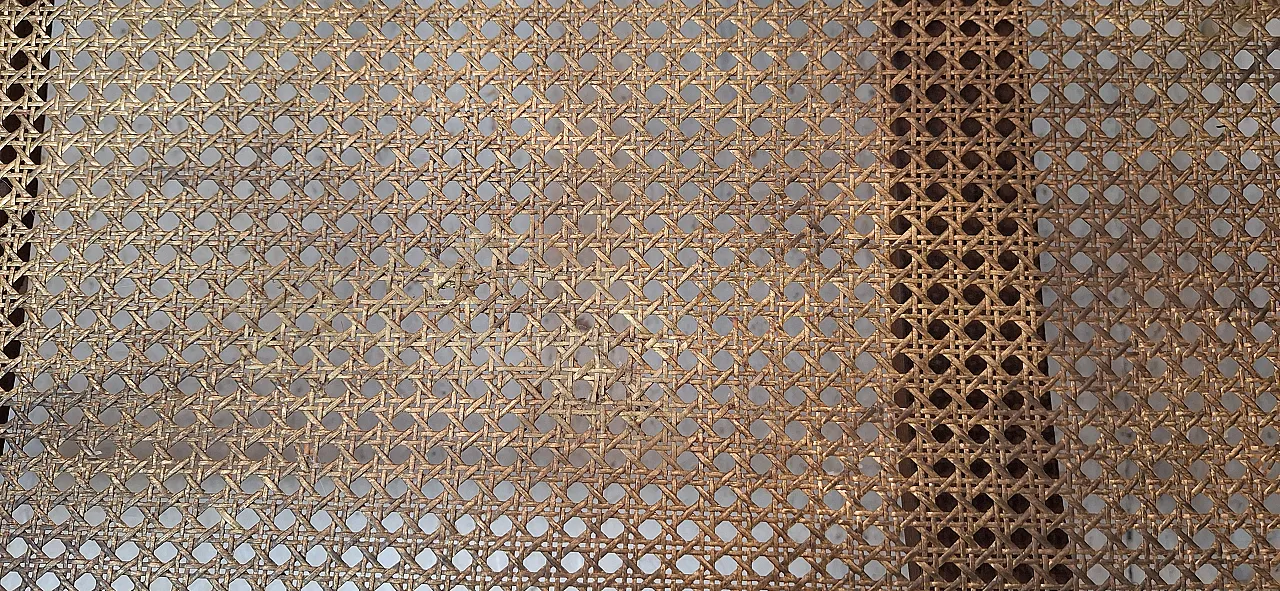 Vienna straw Louis XVI style curved bench, 19th century 12