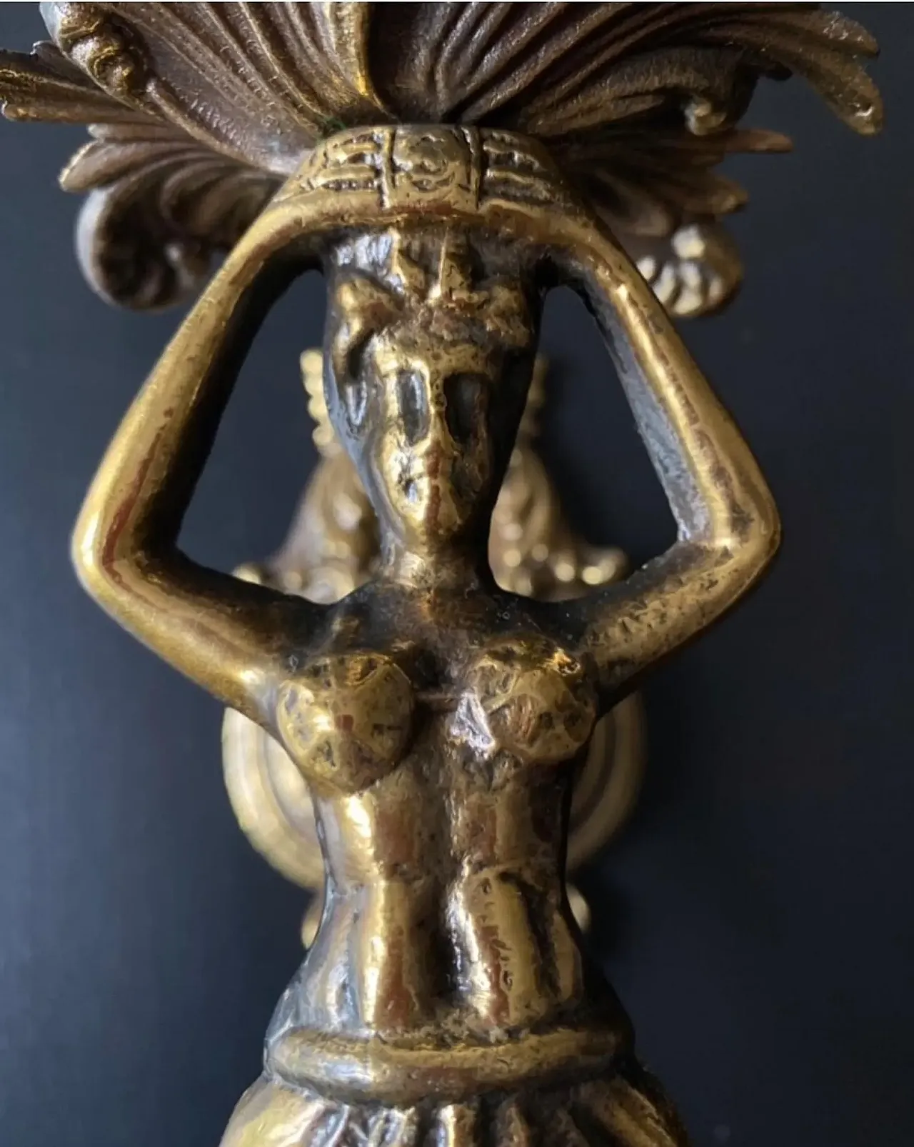 Pair of wall lights in bronze, 20th century 10