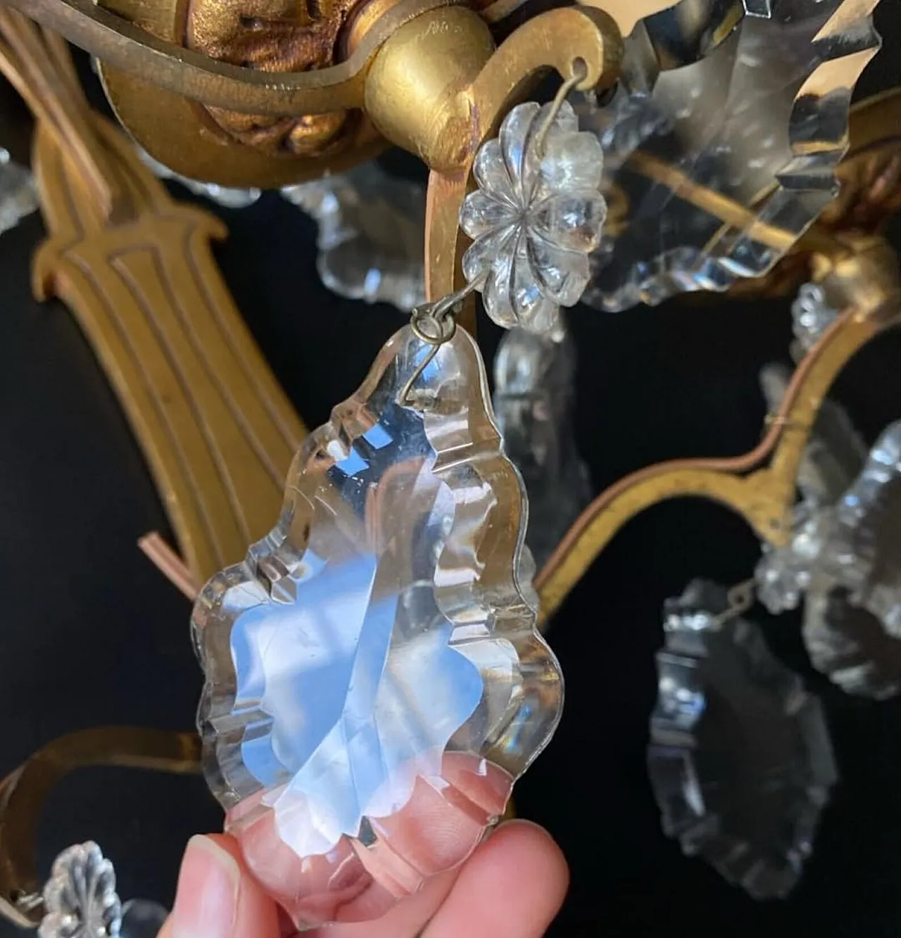 Pair of sconces with pendants, 1950s 5