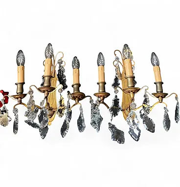 Pair of sconces with pendants, 1950s