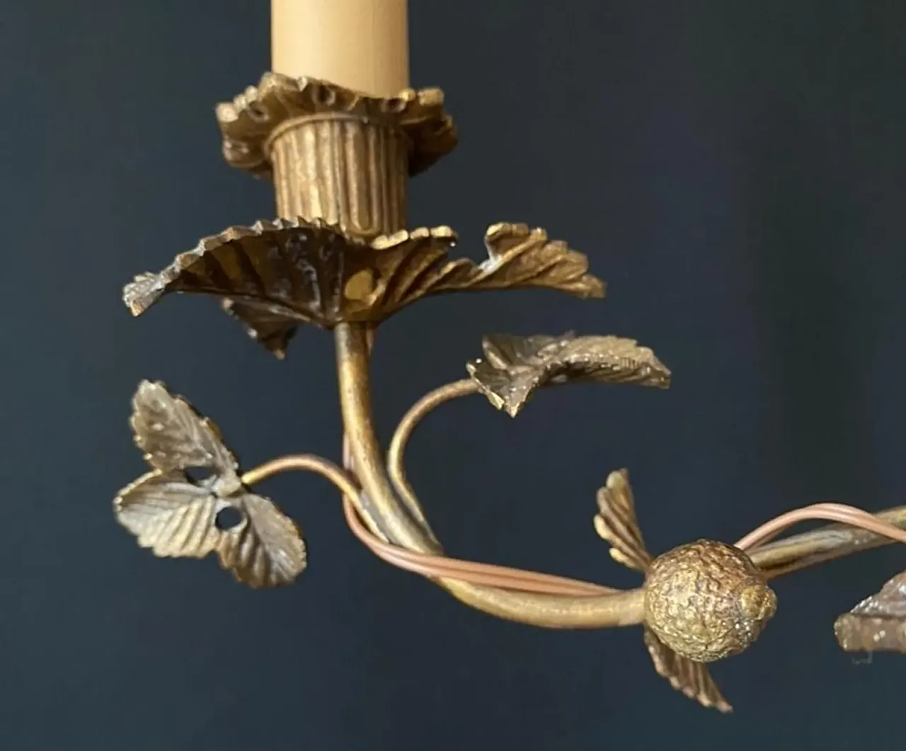 Pair of brass sconces, 1960s 6