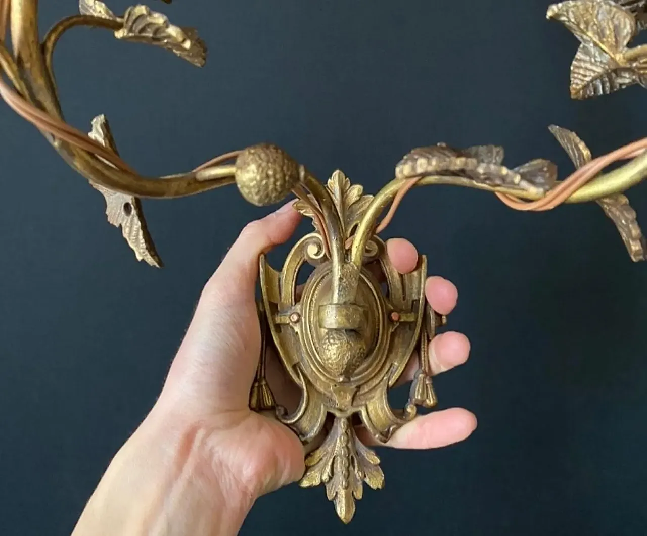 Pair of brass sconces, 1960s 7