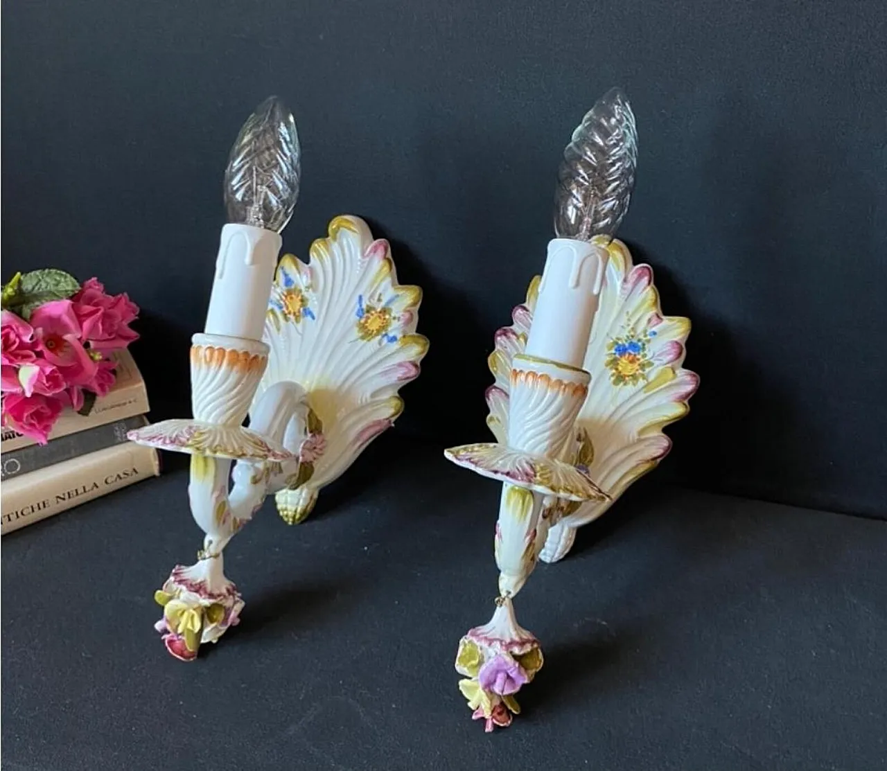 Pair of ceramic sconces, 1960s 2