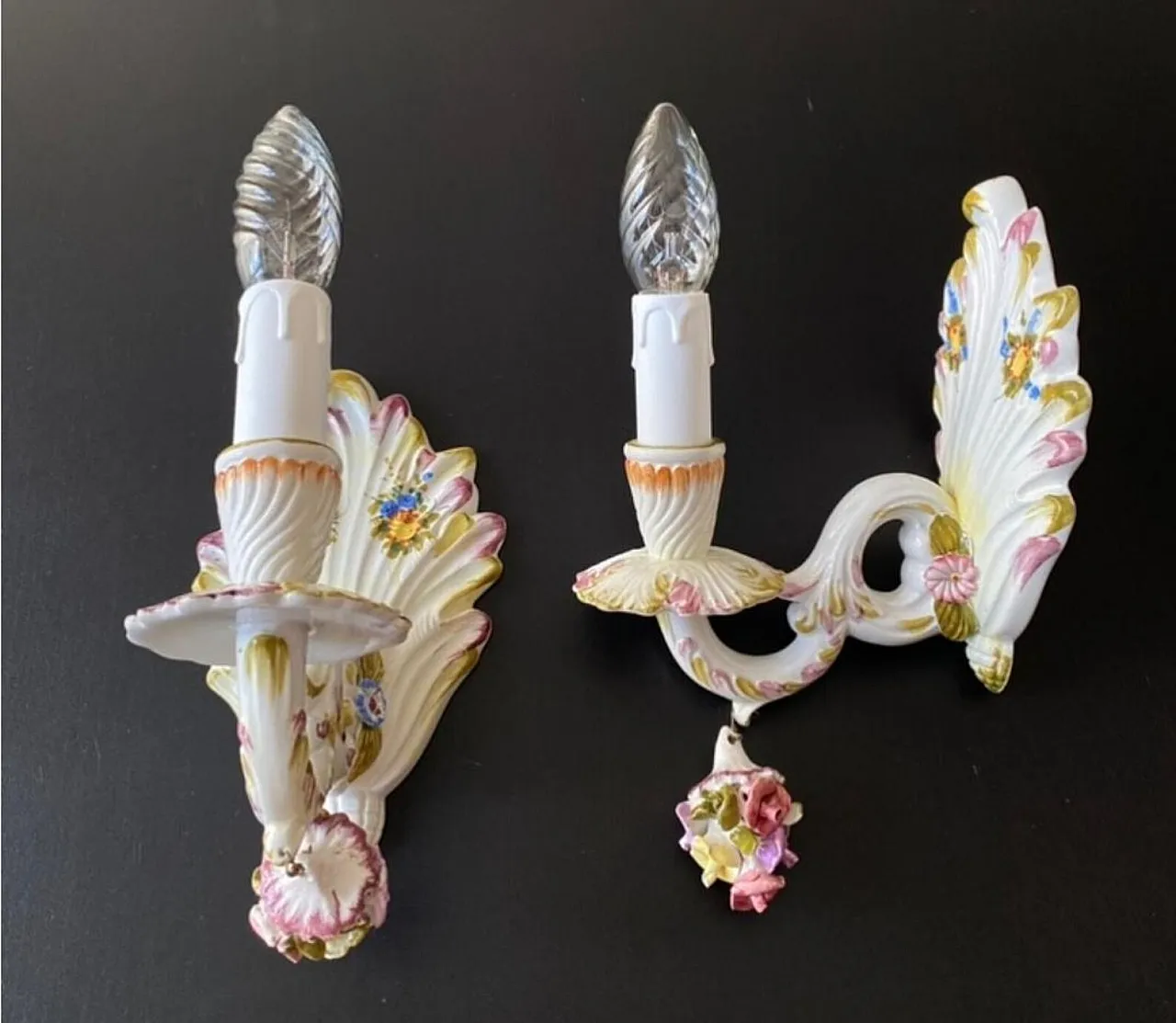 Pair of ceramic sconces, 1960s 4