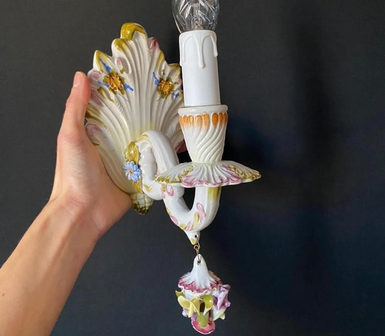 Pair of ceramic sconces, 1960s 7