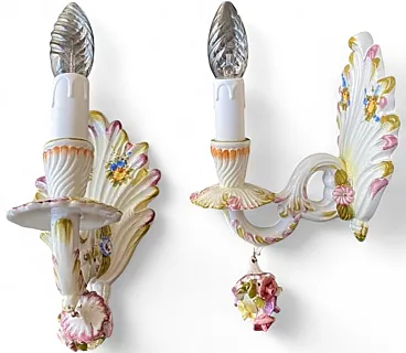 Pair of ceramic sconces, 1960s