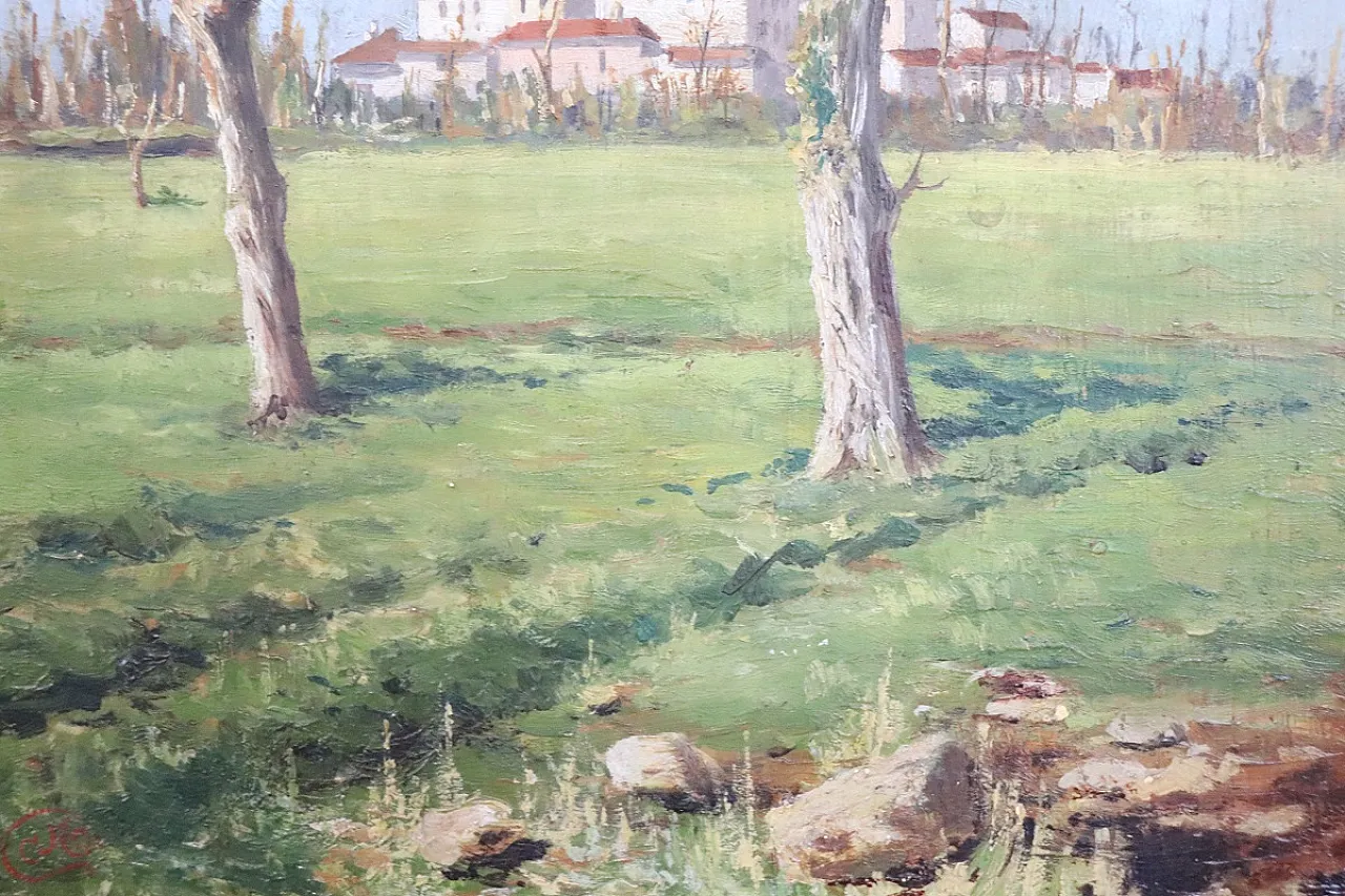Rural landscapes, oil on panel, early 1900s 10