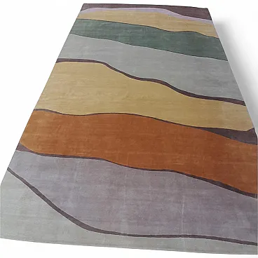 Large hand-knotted Tibetan rug in pure wool, 2000s